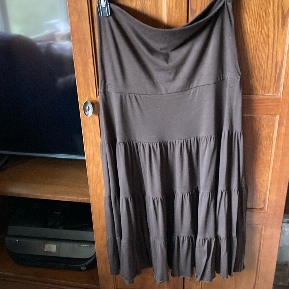 Elegant Brown Tiered Skirt